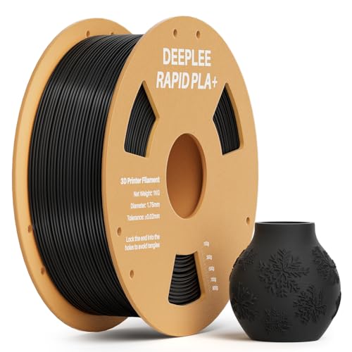 Image of Rapid PLA Plus Filament 1.75mm, High Speed 3D Printer Filament Up to 600mm /s, PLA+ Filament Dimensional Accuracy + /- 0.02 mm Fits Most FDM 3D Printer, Cardboard Spool Black 1kg