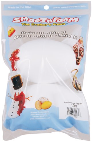 Smoothfoam 2/Pack Egg Crafts Foam for Modeling, 4-Inch, White (RT22-2)