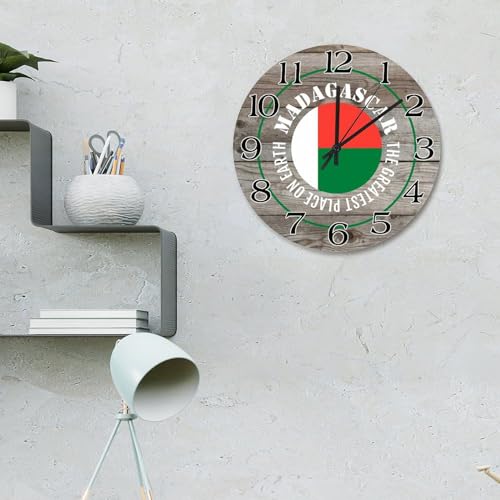 Horloge murale Madagascar de qualité supérieure : décoration suspendue de 38 cm