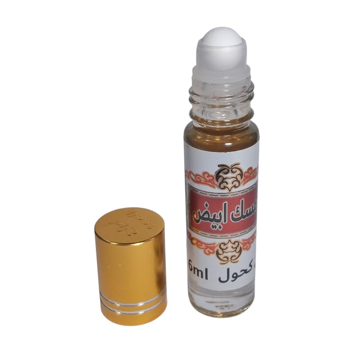 MUSK ALMIZCLE BLANCO, Perfume Aceite Roll-On Sin Alcohol, 6 ml, Aroma Unisex, Líquido de Uso Personal con Atomizador Recargable