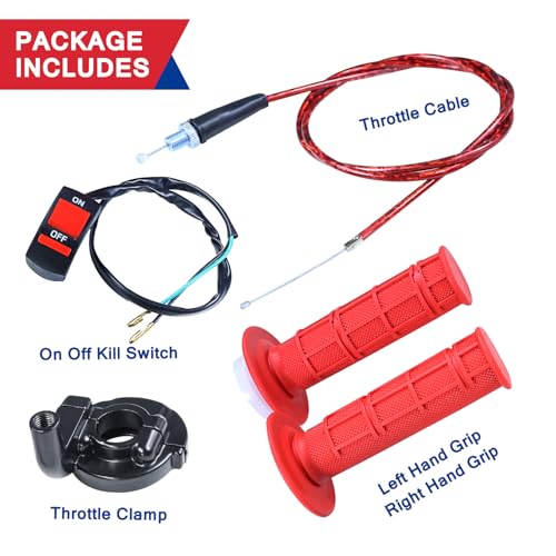 Image of 22mm Throttle Cable Grips Assembly for 110cc 125cc SSR Coolster Apollo CRF50 Roketa Pit Dirt Bike Coleman CT100U CC100X CT200U BT200X Motovox MBX10 MBX11 Baja Doodle Bug DB30 Mini Bike