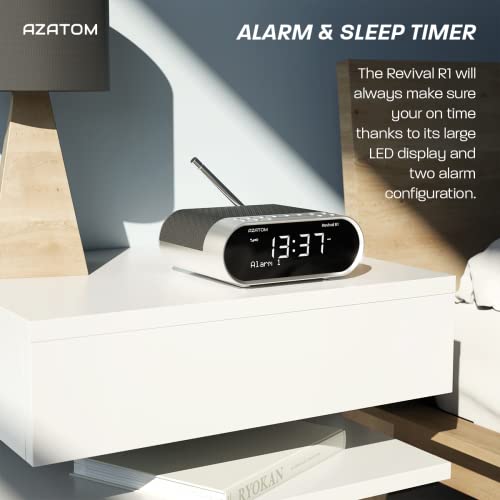 image for AZATOM Revival DAB+ DAB Digital FM Radio, Dual Alarm Clock, Wireless B