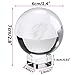 OwnMy Galaxy Crystal Ball Glass Sphere Display Globe Paperweight Healing Meditation Ball with Clear Stand for Creative Gift (60MM/2.4