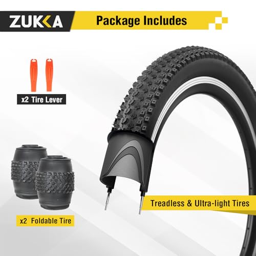 ZUKKA Bike Tire 20/24/26/27.5/29 x 2.125 Bike Tire 2 Pack