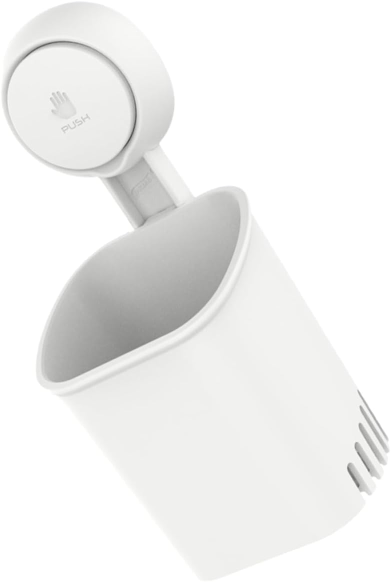 Cabilock 3pcs Cup Toothbrush Holder Drainage Nail Wall-Mounted Bathroom Organizer for Toothbrushes Toothpaste and Shaving Accessories Easy Installation Material