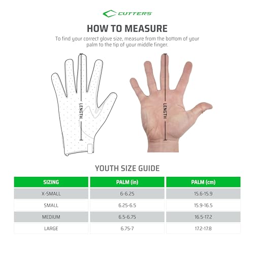 CUTTERS Youth Football Gloves - Game Day Football Receiver Gloves with High Tack Silicone Grip, Superior Support and Protection, Adult and Youth Football Gloves, Kids Football Gloves - Image 6