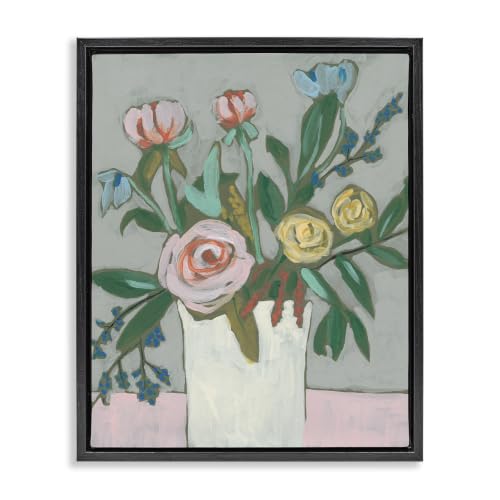 Modern Rose Blossoms Bouquet, 25 x 31 Inch Canvas in Floater Frame