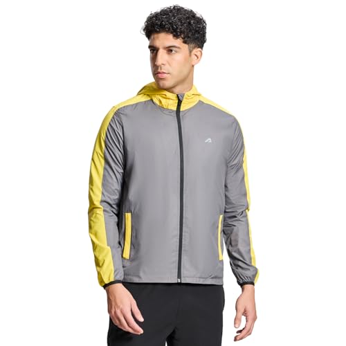 Image of Boldfit Men's Polyester Standard Length Windcheater Jacket, Lightweight & Wind-Resistant with Reflective Bike Jacket, Relaxed Fit-Stylish Windbreaker for Outdoor & Biking