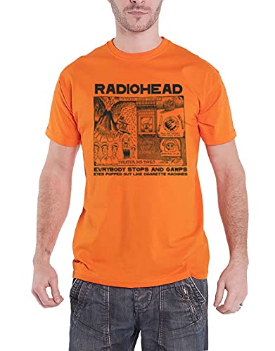 T-shirt Radiohead Gawps orange homme col rond pour éviter la chaleur