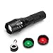 Linterna Multicolor con Filtro Rojo Verde, WESLITE 1000 Lúmenes Linternas Tricolor con Luz Rojo Verde Blanco Linterna de Alta Potencia con Imán Zoom Linternas de Señal 5 Modos Para Pescar Camping
