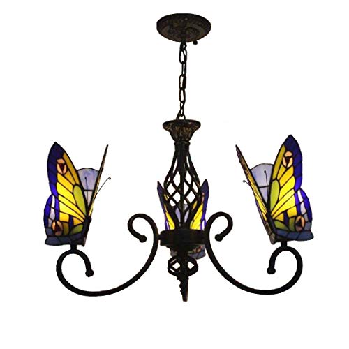 Lustre papillon à 3 têtes en verre pour illuminer chaleureusement votre salle à manger