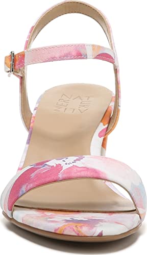 Naturalizer Womens Bristol Ankle Strap Chunky Block Heel Dress Sandal ,White Pink Floral Multi,10W #TOP1