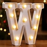 DyingSwan Small Led Marquee Letters, Light Up Letters, 8.58 Inch Led Letter Lights, Battery Powered Lighted Sign for Table, Party, Birthday, Christmas Decor (Letter W)