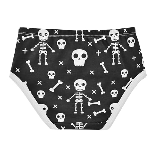 Halloween Cute Cartoon Skeletons Cute Panties Girl Toddlers Underwear Floral Cotton Artistic Briefs Girls Undies 2t2