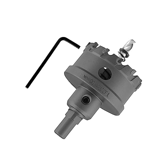 Cjueiom TCT Carbide Hole Saw 50mm / 2 Inch Hole Saw Drill Bit, Metal Hole Cutter with Pilot Drill Bit, Heavy Duty Hole Saw for Stainless Steel Sheet Metal Brass Aluminum Wood Plastic Copper