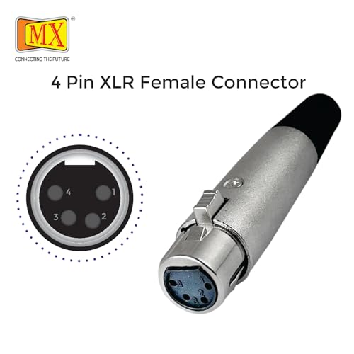 Image of MX 3 Pin XLR Microphone pin Pure Copper Nickel Plated for High Conductivity microphone (4 Pin Female XLR, Pack of 2, Female Connector)