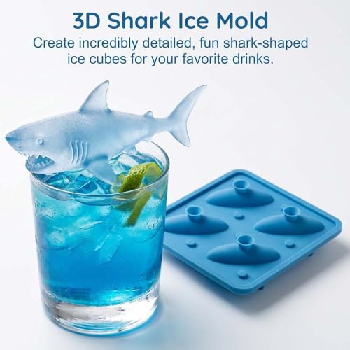 Molde de hielo silicona con forma de tiburón reutilizable miniatura 4