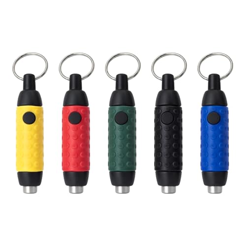 Retractable Havana Cigar Punch Cutter with Keychain â€“ Stainless Steel Punch, Rubberized Grip â€“ 1 Pack, Random Color Sent