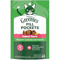 Greenies Feline Pill Pocket Easily Administer Cat Medication Salmon Flavor45 Ct