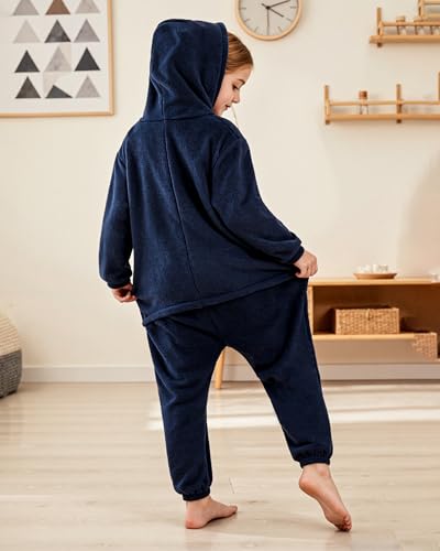 KAKU NANU Kinder-Strampler Mädchen-Strampler Flauschiger Fleece-Overall Schlafanzug für Kleinkinder Geschenk Alter 4 5 6 Jahre 110 116
