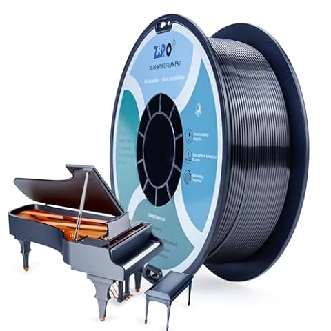 ZIRO PLA Silk Filament 1.75mm, 3D Printer Filament PLA Silky Series 1.75mm 1KG(2.2lbs), Dimensional Accuracy +/- 0.03mm, Silver Black