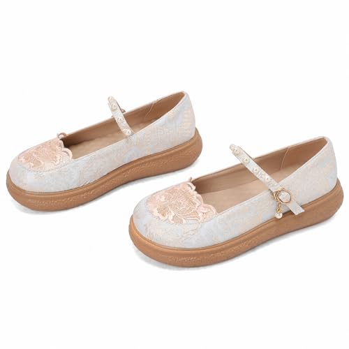 Asterisco Women Flat Pumps Mary Jane Mid Heel Shoes-240422, Size 1-102