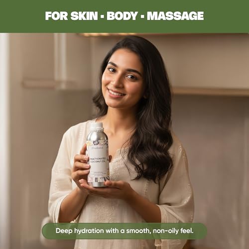 Image of VedaOils Fractionated Coconut Oil for Hair & Skin 500ml | 100% Pure & Natural Lightweight Oil | Hydrates, Nourishes, Strengthens Hair & Softens Skin | Non-Greasy & Easy Absorbing