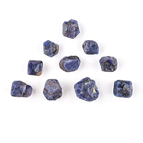 Infinitygemsart 10Pcs Natural Raw African Blue Sapphire Gemstone Rough For Jewelry Making, Raw Crystals Loose Stone Supplies, Wire Wrapping, Chakra Healing Stone, Birthstones, Energy, Diy, Gift Stone #TOP3