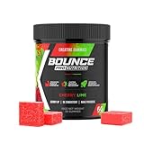 Bounce Pro Creatine Monohydrate Gummies for Men & Women, Low Calorie, 6G of Creatine per Serving, Vegan, Anti-Melting, Gluten-Free, Non-GMO, 2g of Creatine per Gummy (30ct, Cherry Lime)