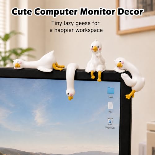 4-Pack Resin Goose Figurines, Funny Mini Computer Monitor Decor - Image 5