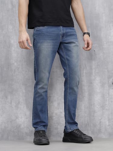 Image of WROGN Men's Cotton Stretch Jeans | Solid | Slim Fit