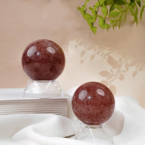 Quartz fraise en sphère polie pour harmoniser votre salon feng shui - 2