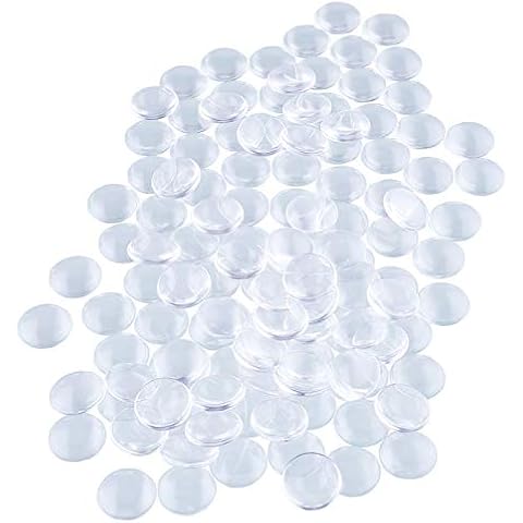 HAUTOCO 120 Pieces Transparent Glass Dome Cabochons Round Cabochons Tiles, Non-calibrated Round 1 inch/25mm for Craft Cameo Pendants Photo Jewelry Necklaces Cover