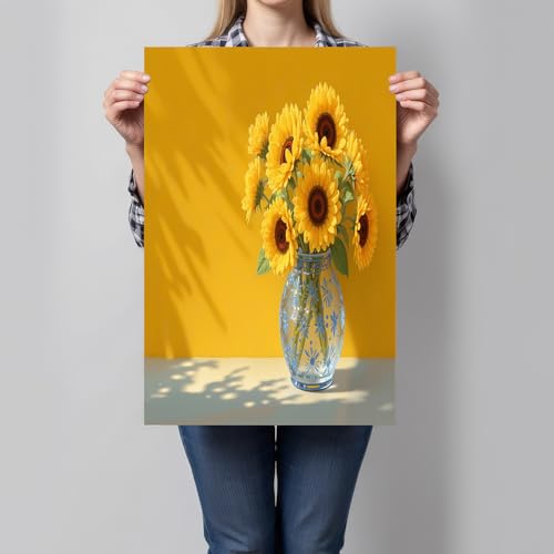 Cuadro de lienzo con girasol amarillo para iluminar y dar calidez a tu dormitorio 2