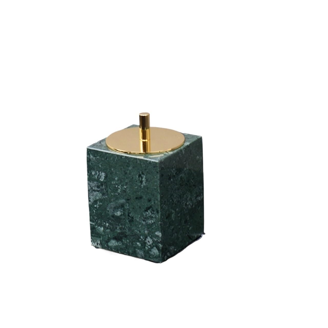 Bathroom Soap Dispenser Set Dark Green Natural Marble Bathroom Set Light Luxury Tray Toothbrush Holder Soap Dispenser Kit(Cotton swab can A)