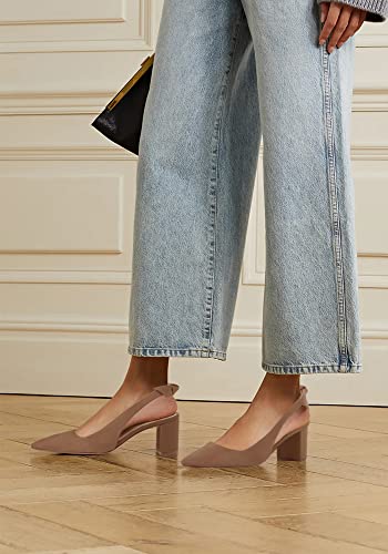 Image of Juliet Holy Womens Pumps Pointed Toe Slip on Slingback Cute Bowknot Classic Chunky Block Heels