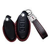 KUNIO Keyless Coque de protection en cuir pour clé de voiture Nissan Juke Qashqai Murano X-Trail T32 Micra 2 boutons Noir