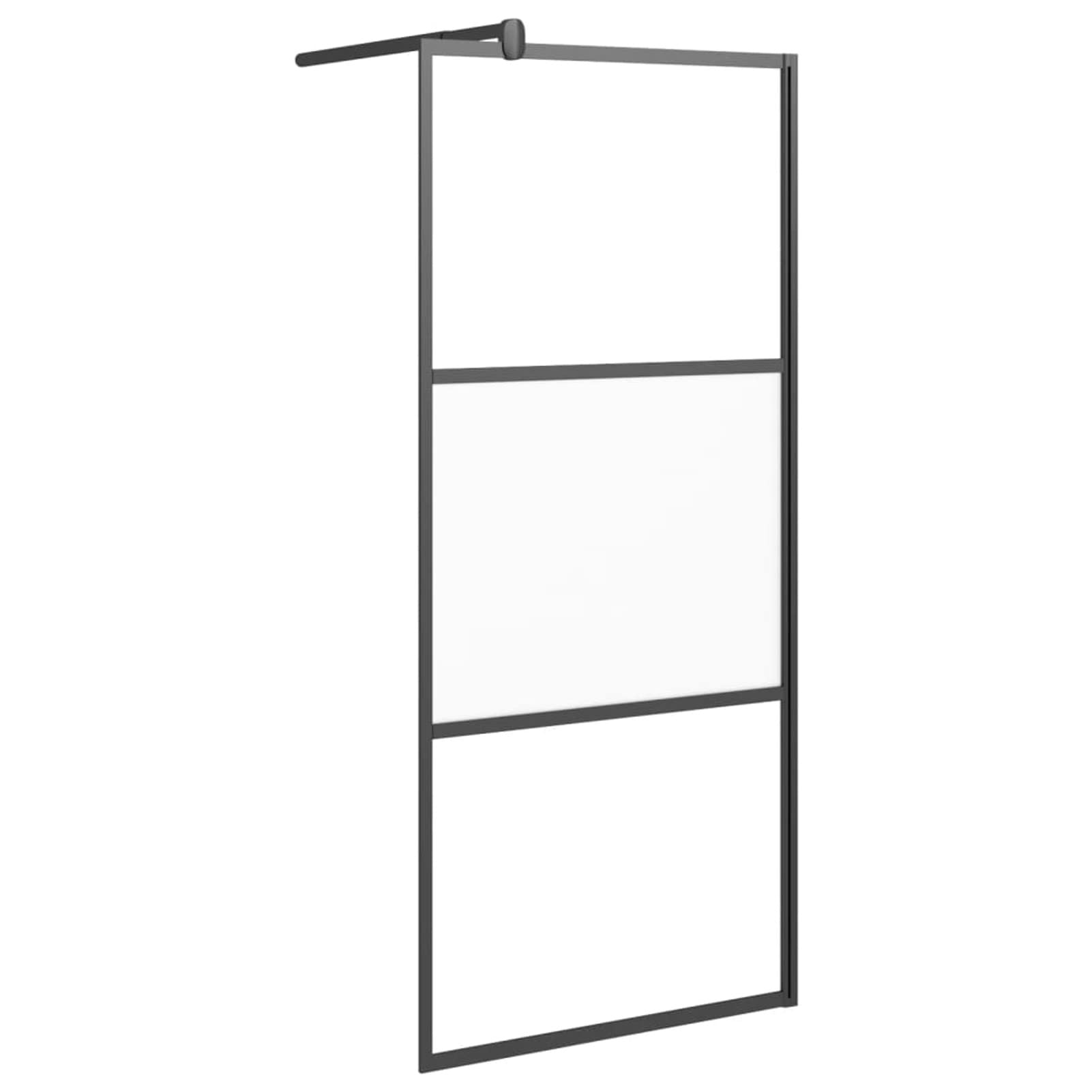 Mampara Ducha con Estante Vidrio ESG y Aluminio Negro 90x195 cm, Mampara Bañera, Mampara Baño Ducha, Cabina De Ducha, Mampara Baño - 3185463