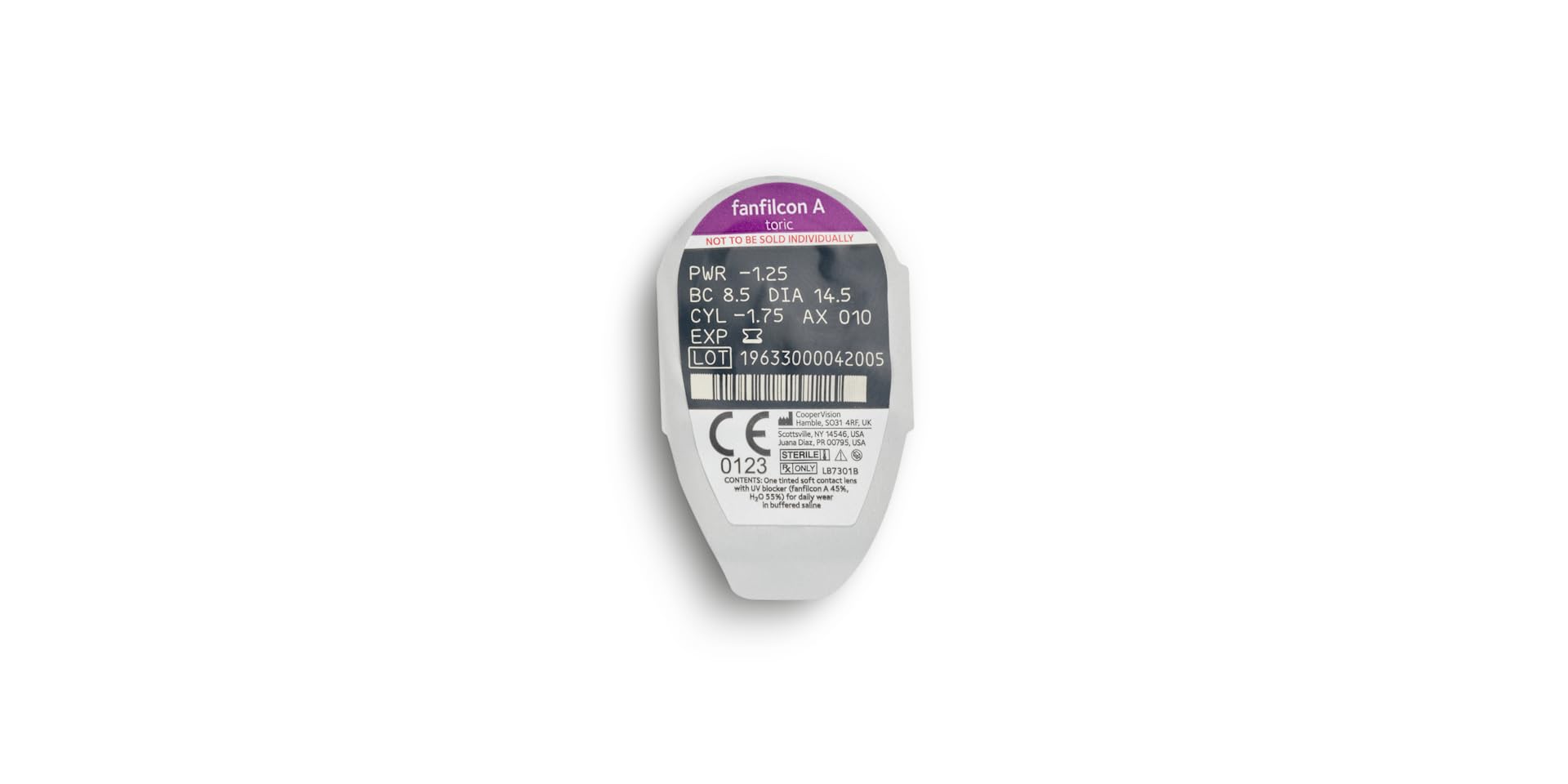 Coopervision Avaira Vitality Torische Monatslinsen weich, 6 Stück/ BC 8.5 mm/ DIA 14.5 mm/ CYL -0.75/ ACHSE 160 / -2.25 Dioptrien