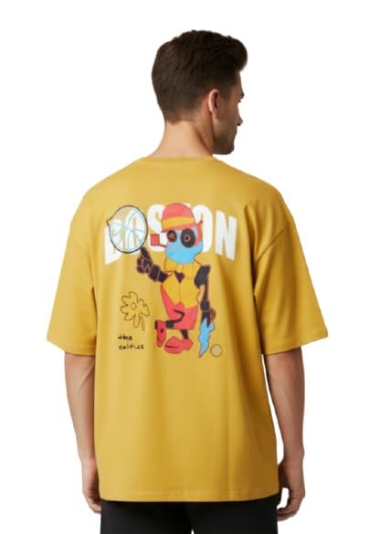 sand piper Men Graphic Printed Round Neck Cotton Black T-Shirt | Casual Wear | Oversized Fit|-picture-11