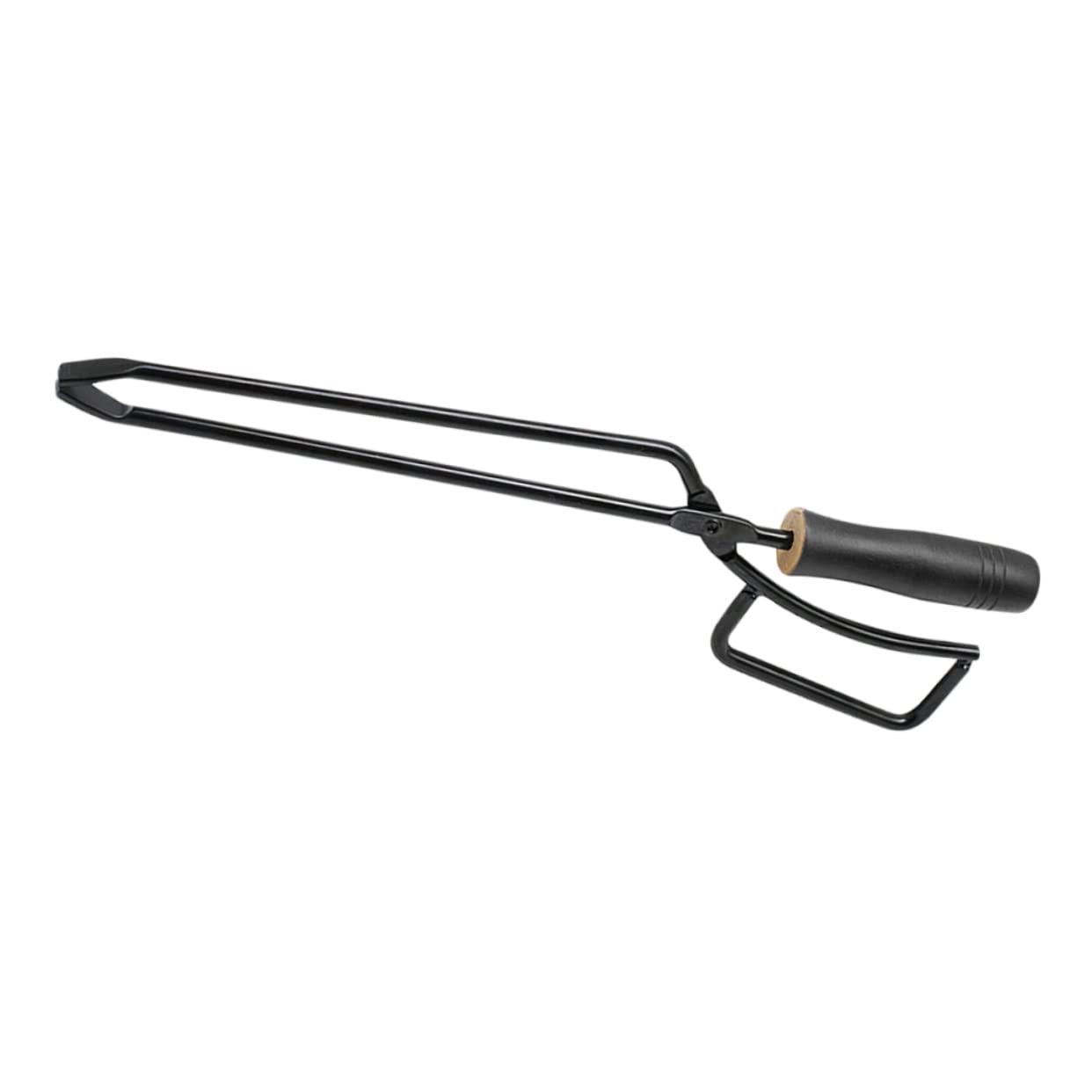 Pinza per Carbone da Esterno con Manico in Legno, Ferro Nero | Lunghezza Allungata, per Picnic e Barbecue in Giardino, Pratica per Spostare la Brace