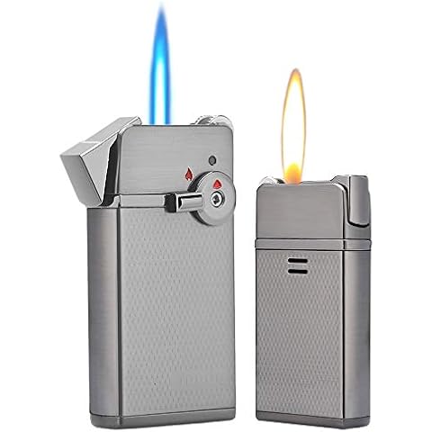 YUSUD Torch Cigar Lighter, Butane Fuel Refillable, Soft/Jet Flame Switchable Cigarette Lighter with Flame Adjustable and Rotatable Switch, Unique Gift for Tobacco Pipe & Cigar Cover