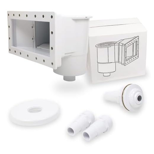 SunSolar Through Wall Skimmer Kit - Wide Mouth Opening for Above Ground Pools — Includes Floating Weir, Basket, Hose Adapters, Vacuum Plate and Pool Return Fitting — Easily Installed in The Pool Wall