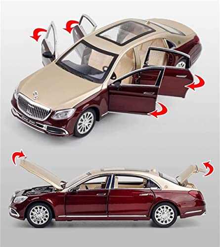 Image of Merceedes Maybach S600 Toy Model Car with Box, Zinc Alloy Pull Back Toy car with Sound and Light for Kids Boy Girl Gift [Colors as Per Stock]