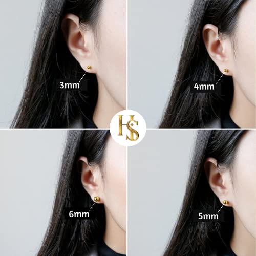 925 Silver Ball Earrings 92.5 Sterling Silver Plain Stud Earrings