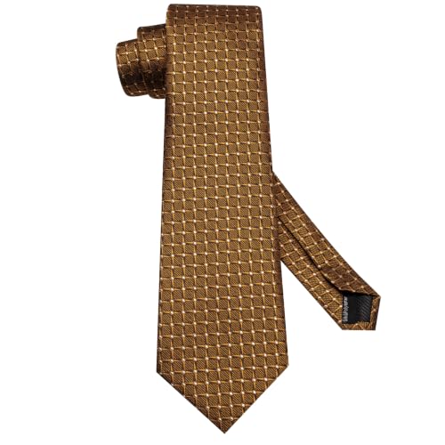 Image of Hi-Tie Men Silk Ties Set with Flower Lapel Pin Necktie Pocket Square Cufflinks for Tuxedo Wedding Business