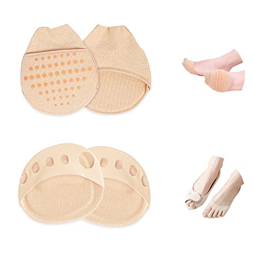Image of 2 Pairs Metatarsal Pads Ball of Foot Cushions Honeycomb Fabric Forefoot Pads for Women High Heels Shoes Foot Pads Invisible Soft Toe Pads Reusable Sock Cushions Pads for Pain Relief Men