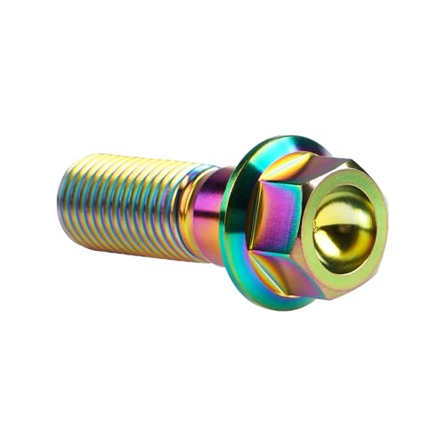 Image of Titanium Bolt M12 30 35 40 45 50 55 60 65 70 75 80 85 90mm Hex Small Flange Head for Motorcycle Car Modification Pack of 4 (M12x35mm Pitch 1.25, Multicolored)
