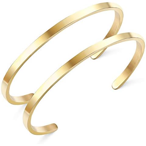 MILACOLATO Gold Cuff Bracelets for Him and Her Cover