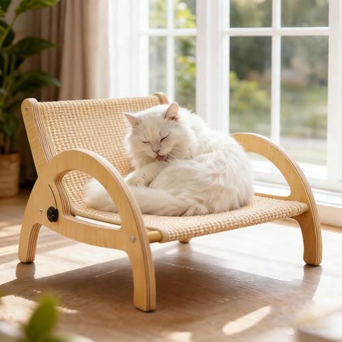 Canapé griffoir pour chat à dossier réglable en bois stable